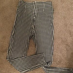 High rise gingham linen pants